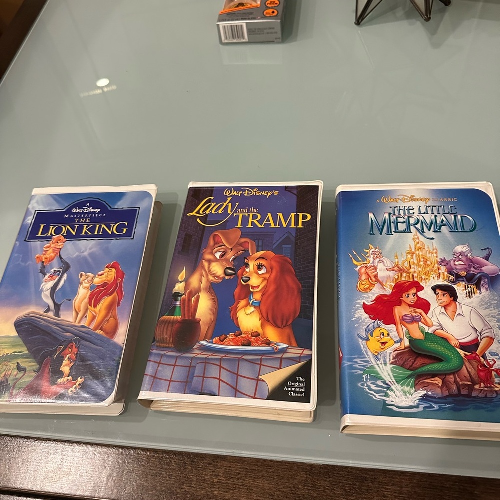 Little Mermaid, Lion King, and Lady and the Tramp VHS Disney movies
